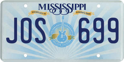 MS license plate JOS699
