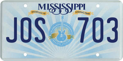 MS license plate JOS703