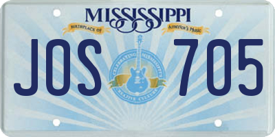 MS license plate JOS705