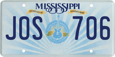MS license plate JOS706