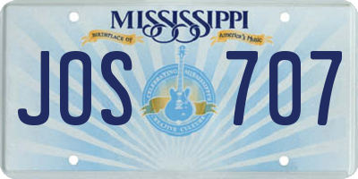 MS license plate JOS707