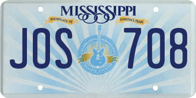 MS license plate JOS708
