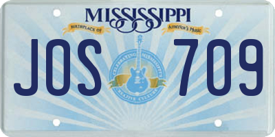 MS license plate JOS709