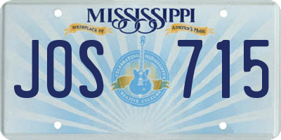 MS license plate JOS715