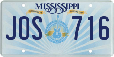 MS license plate JOS716