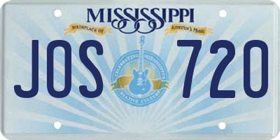 MS license plate JOS720