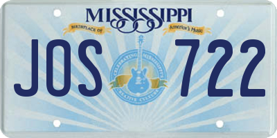 MS license plate JOS722