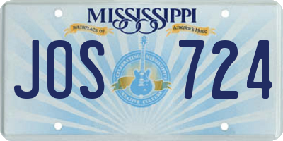 MS license plate JOS724