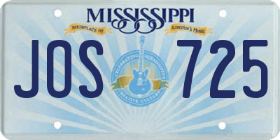 MS license plate JOS725