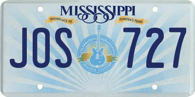 MS license plate JOS727