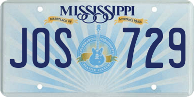 MS license plate JOS729