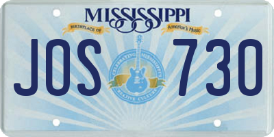 MS license plate JOS730