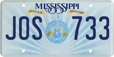 MS license plate JOS733