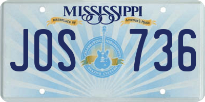 MS license plate JOS736