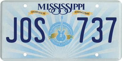 MS license plate JOS737