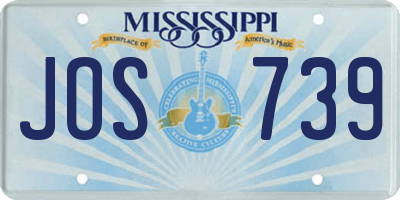 MS license plate JOS739