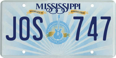 MS license plate JOS747