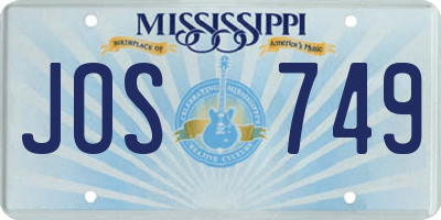 MS license plate JOS749