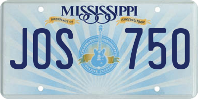 MS license plate JOS750