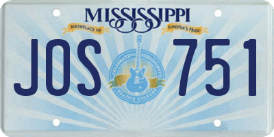 MS license plate JOS751