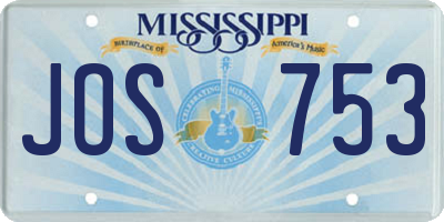 MS license plate JOS753