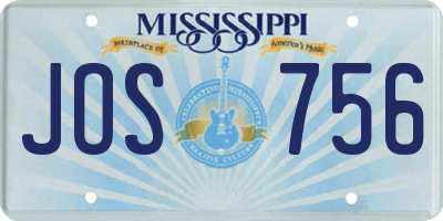 MS license plate JOS756