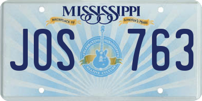 MS license plate JOS763