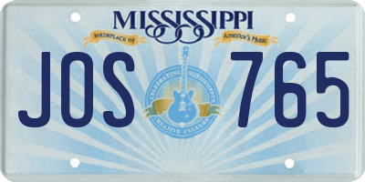 MS license plate JOS765