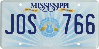 MS license plate JOS766