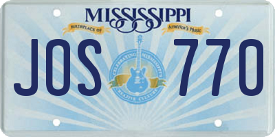 MS license plate JOS770