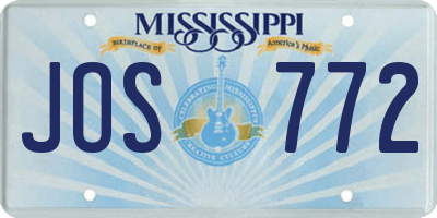 MS license plate JOS772