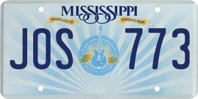 MS license plate JOS773