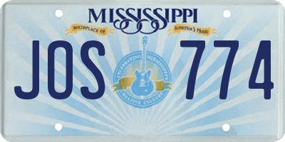 MS license plate JOS774