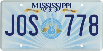 MS license plate JOS778