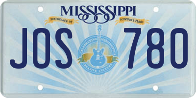 MS license plate JOS780