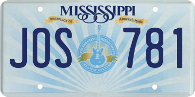 MS license plate JOS781