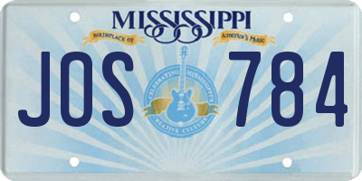 MS license plate JOS784