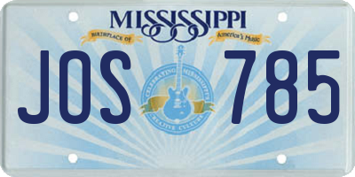 MS license plate JOS785