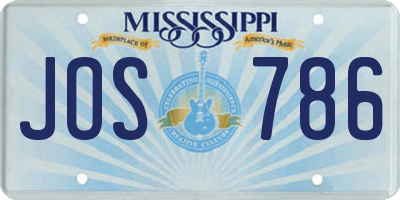 MS license plate JOS786