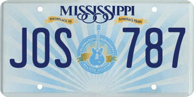 MS license plate JOS787