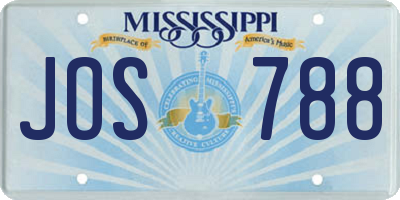MS license plate JOS788
