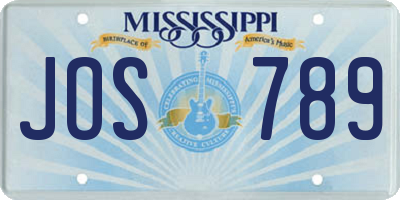 MS license plate JOS789