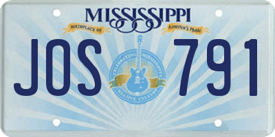 MS license plate JOS791
