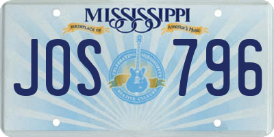 MS license plate JOS796
