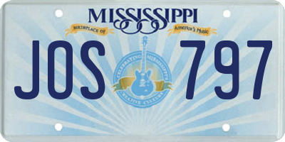 MS license plate JOS797
