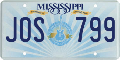 MS license plate JOS799