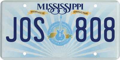MS license plate JOS808