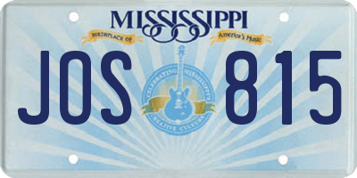 MS license plate JOS815