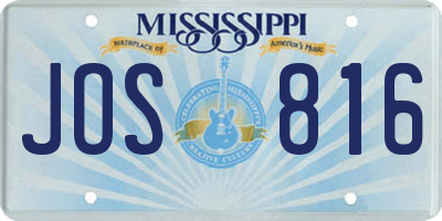 MS license plate JOS816