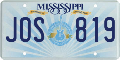MS license plate JOS819